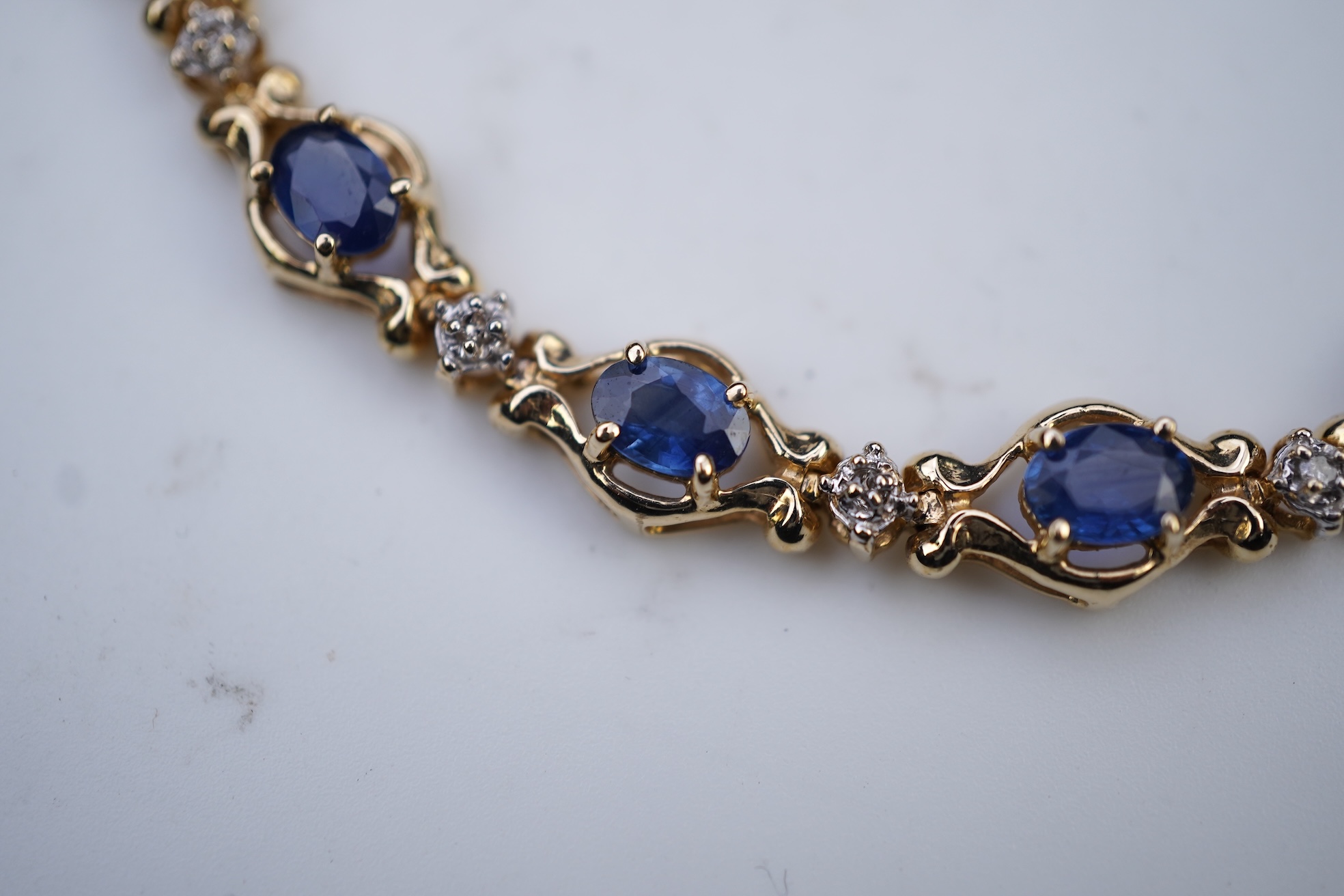 A sapphire and diamond bracelet
